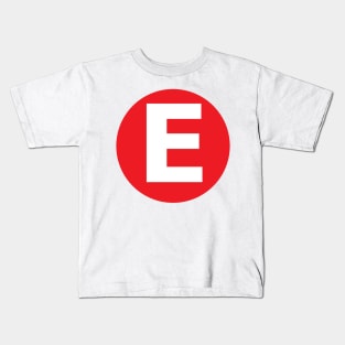 Letter E Big Red Dot Letters & Numbers Kids T-Shirt